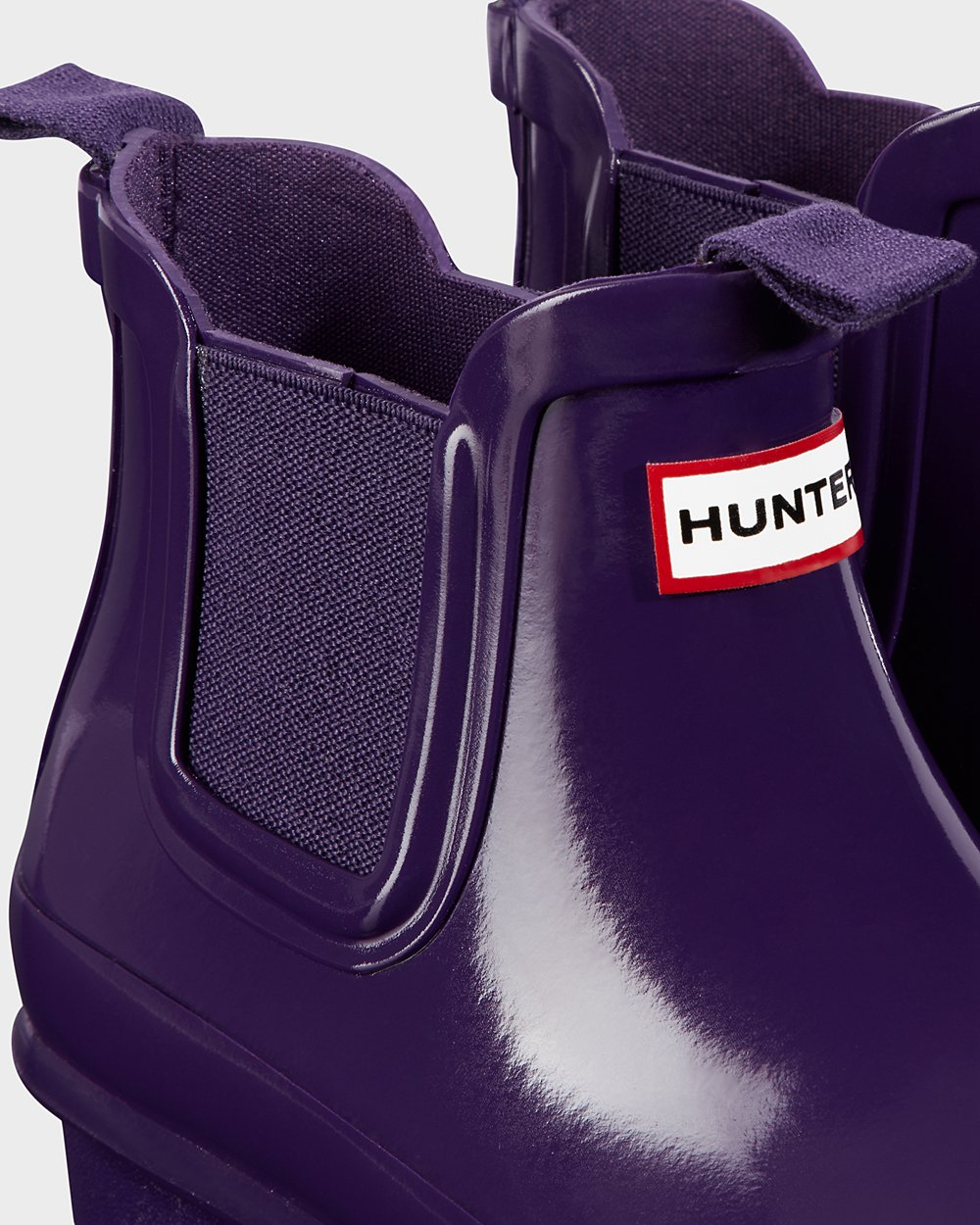 Kids Chelsea Boots - Hunter Original Big Gloss (39BWZFDIN) - Blue Purple